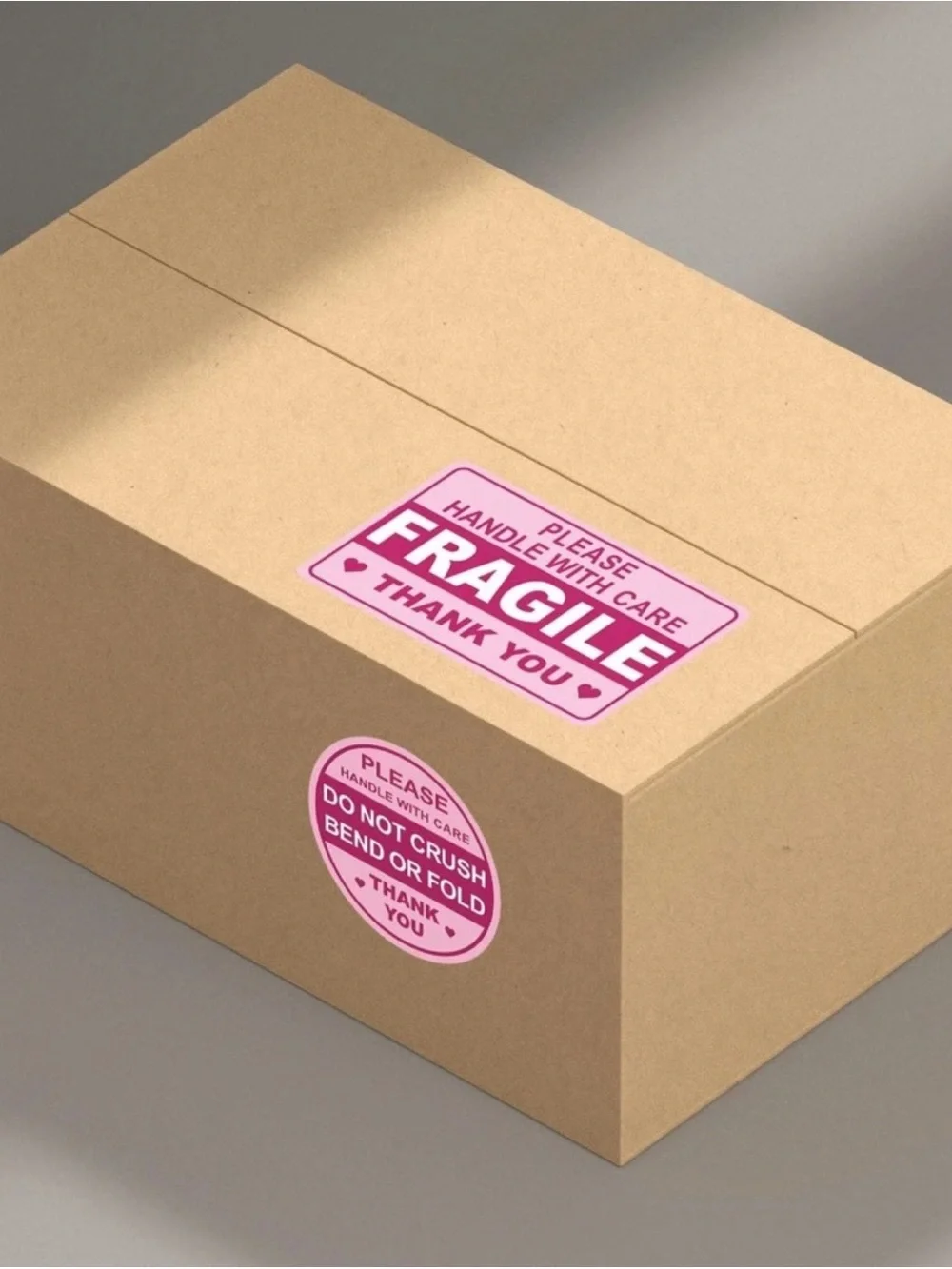 100 Pink Fragile Handle With Care Sticker Pack